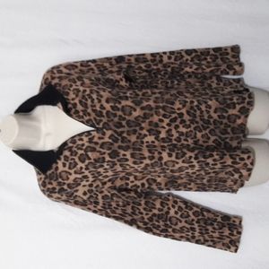 Ralph Lauren Sweater Size 1X Active Women Waffle Knit Animal Print Half …